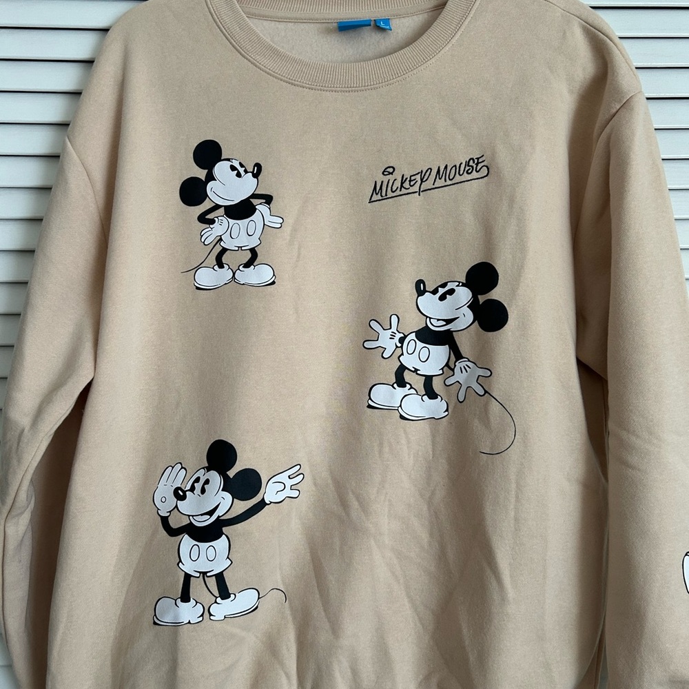 Disney Mickey Mouse Beige Graphic Sweatshirt